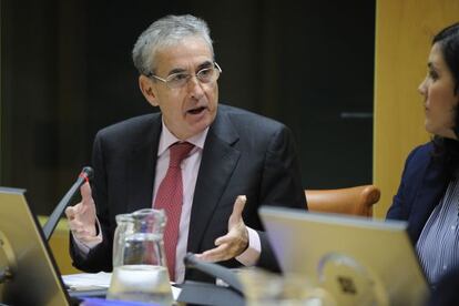 Ramón Jáuregui, durante su comparecencia en el Parlamento vasco.