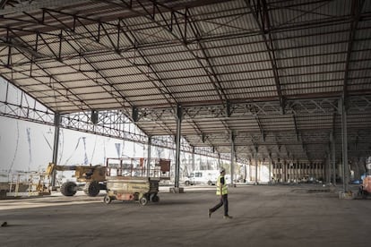 El Tinglado 2 de la Marina de València, en proceso de rehabilitación.