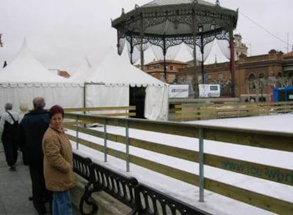 La pista de hielo de Alcalá, ayer después del suceso.