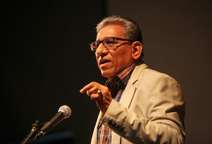 Humberto Ortega durante una conferencia en Managua el 7 de agosto de 2012.