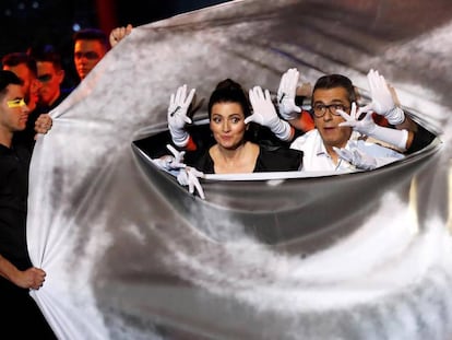 Silvia Abril y Andreu Buenafuente durante la gala de entrega de los Premios Goya 2020
