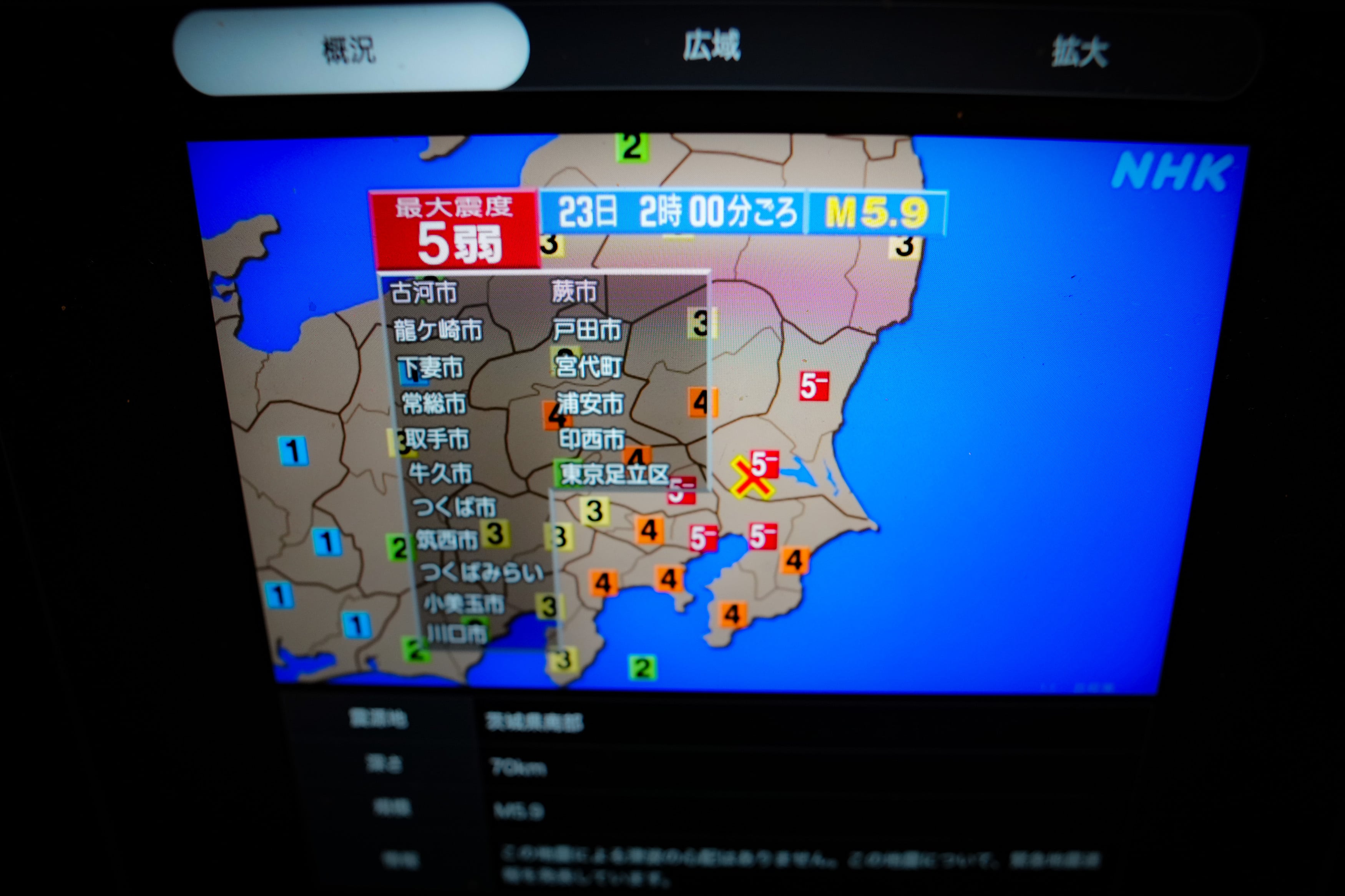 Un terremoto de magnitud 5,9 sacude la región de Tokio