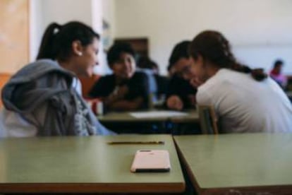 Students during a sex education class in a high school in Avilés.