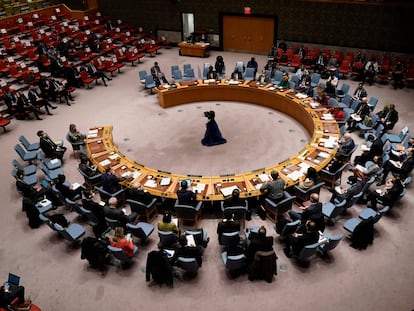 Reunión extraordinaria del Consejo de Seguridad de las Naciones Unidas para tratar la crisis ucrania, la noche del lunes.