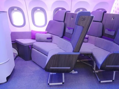 Modelo de asiento corrido de Airbus.