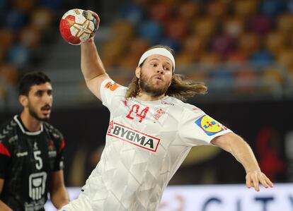 Mikkel Hansen, en cuartos del Mundial contra Egipto.