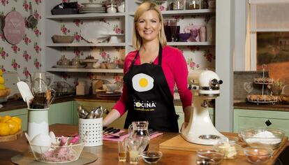 Anna Olson en la cocina de su programa especial grabado en Madrid.