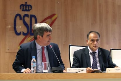 Miguel Cardenal y Javier Tebas.