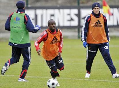 Lassana Diarra durante un entrenamiento.