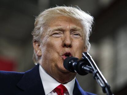 El presidente de EE UU, Donald Trump, durante un discurso en Coraopolis (Pensilvania), el pasado 18 de enero.