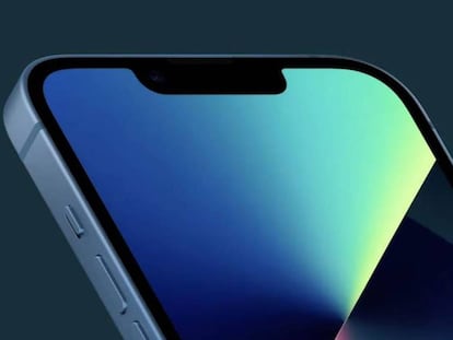 Nuevo 'notch' más reducido del iPhone 13.