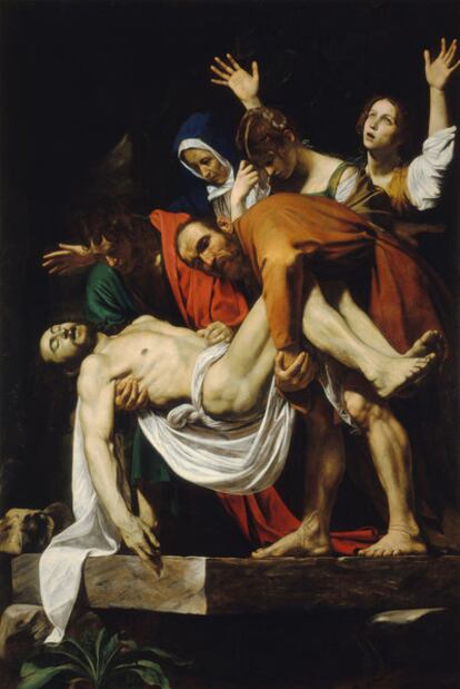 'El descendimiento de la cruz', de Caravaggio, en el Museo del Prado.