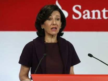 La presidenta del Banco de Santander, Ana Bot&iacute;n, durante la presentaci&oacute;n de resultados del grupo el pasado enero. EFE/Archivo