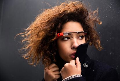 Google Glass, smart glasses under development by Google are seen in handout photo