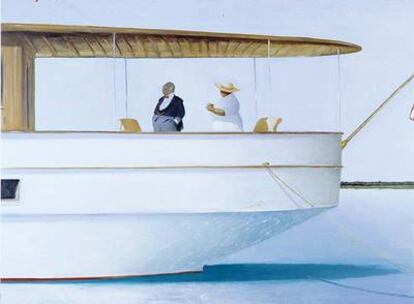 La pintura de Julio Larraz <i>Rehearsal for a conflict</i>.