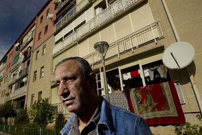 Mohamed Aziz pictured in front of his present home in Martorell. 