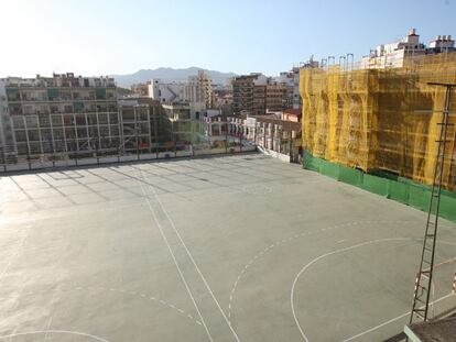 Patio trasero del colegio de los Maristas de Málaga.