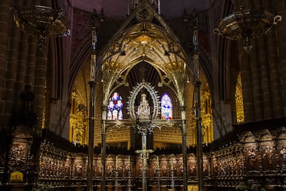 Interior de la catedral de Santa María, en Pamplona, un teplo gótico del siglo XV.