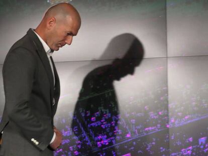 Zinedine Zidane comparece ante los medios de comunicación tras su regreso como entrenador del Real Madrid.