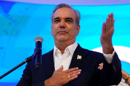 Luis Abinader, este 19 de mayo tras conocerse los resultados preliminares, en Santo Domingo.