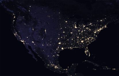 Imagen del continente norteamericano visto desde el espacio.