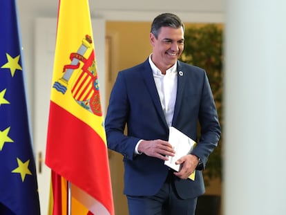 Pedro Sánchez, este viernes en La Moncloa.