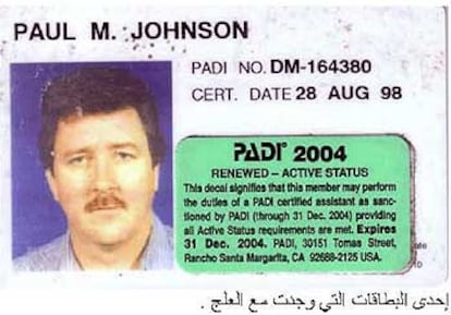 El documento de identidad saudí de Paul Marshal Johnson.