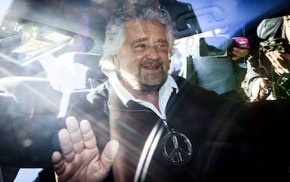 El cómico Beppe Grillo, líder del Movimiento 5 Estrellas, el pasado martes. I