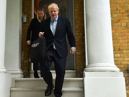 Boris Johnson, ayer, en Londres