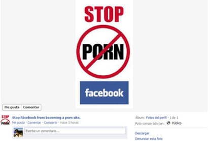 Páginas en Facebook contra las imágenes porno.