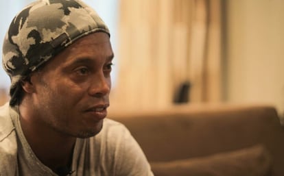 Ronaldinho, en la entrevista en Miami.