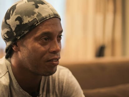 Ronaldinho, en la entrevista en Miami.