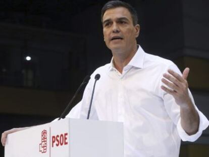 El secretario general del PSOE, Pedro Sánchez, el pasado domingo en el acto de presentación de candidatos para las generales.
