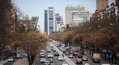 El paseo de la Castellana de Madrid.