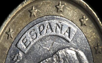 Una moneda de euro de España.