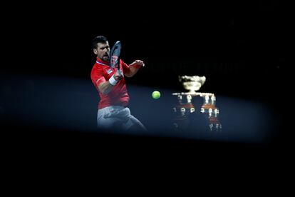 Djokovic, durante el partido contra Norrie en el Martín Carpena de Málaga.