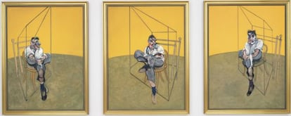 &#039;Tres estudios de Lucian Freud&#039;, obra de Francis Bacon, que se convirti&oacute; en la madrugada de ayer en la m&aacute;s cara adjudicada en subasta de la historia.