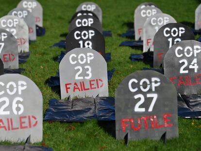 Imagen de una protesta en Glasgow con motivo de la COP26