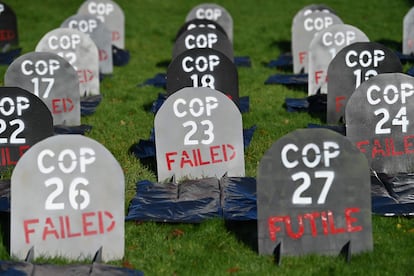 Imagen de una protesta en Glasgow con motivo de la COP26