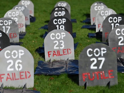 A protest in Glasgow against the COP26 climate change conference.