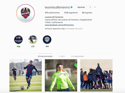 La cuenta de Instagram del Levante UD Femenino.