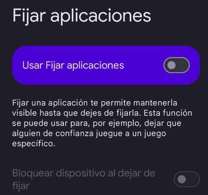 Fijar aplicación en Android