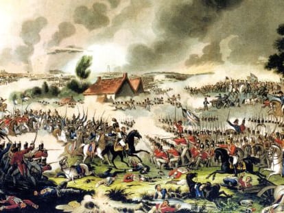 &#039;La batalla de Waterloo, 18 de junio de 1815&rsquo;, pintura de R. Reeve.