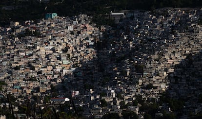 Aerial photograph showing an area of ​​Port-au-Prince, the capital of Haiti.