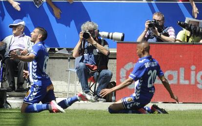 Théo celebra su gol.