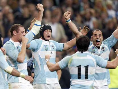 Los argentinos, eufóricos tras su triunfo.