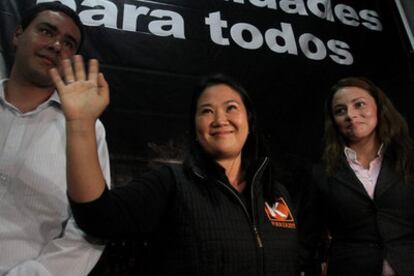 La candidata presidencial Keiko Fujimori durante una reunión con jóvenes celebrada el lunes pasado
