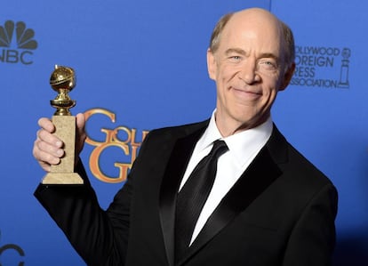 J.K. Simmons, ganhador do prêmio de melhor ator coadjuvante pelo papel de professor de jazz que interpreta em ‘Whiplash’.