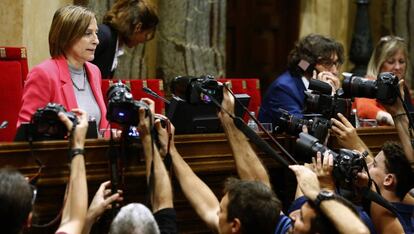 Carme Forcadell, en la sessió d'aquest dimecres.