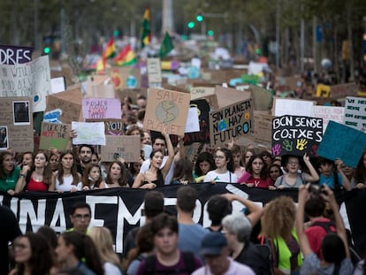 Manifestacion contra el cambio climatico en Barcelona, el pasado mes de septiembre. 